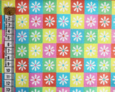 Little Johnny Checkered Daisy Cotton Fabric (3567)